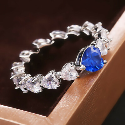 #ad Pretty Heart Cubic Zircon Women Wedding Jewelry 925 Silver Filled Ring Sz 6 10 C $3.44
