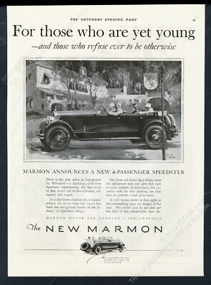 #ad 1926 Marmon 4 passenger Speedster car Fred Mizen art vintage print ad $9.99