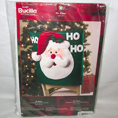 #ad 2002 Plaid Bucilla Mr Claus Felt Chair Topper Christmas Santa Craft Kit 84833 $29.68