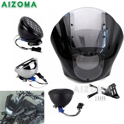 #ad For Harley 2020 Motorcycle Front Fairing Windshield W 5.75#x27;#x27; LED Headlight Kit $272.34