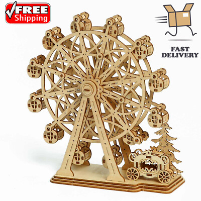 #ad ✅DIY Ferris wheel wooden model 3D puzzle toys assembly game For kids adult gifts $12.99