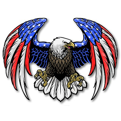 #ad NEW Bald Eagle USA American Flag Car Truck Window Decal Sticker Vinyl Patriotic $24.99