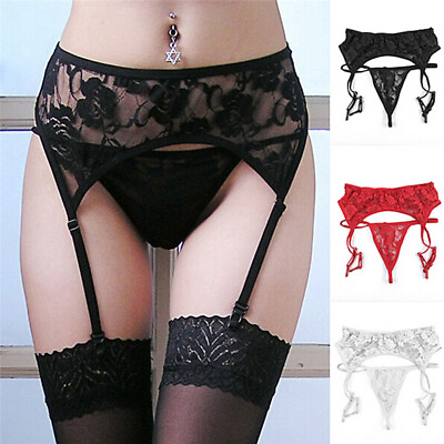 #ad Lace Garter Belt Thong Suspender G String Sexy Matching Sheer Lingerie Set N8 $2.41