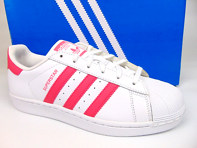 #ad NEW Adidas CG6608 Superstar J Big Kids Casual Sneakers Size 7.0 White Pink 2358 $35.00