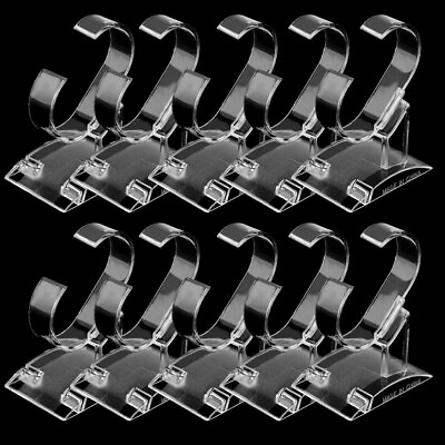 10Pack Clear Wrist Watch Display Holder Jewelry Bracelet Rack Box Holder Stand $13.85