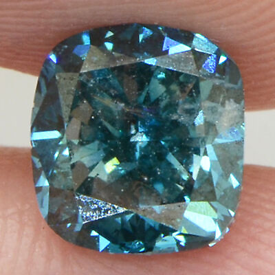 #ad Loose Cushion Cut Diamond Fancy Blue SI2 Certified Natural Enhanced 1.51 Carat $1855.00