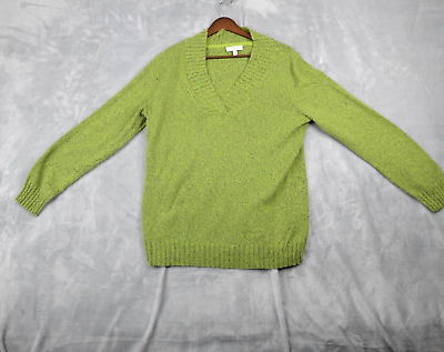 #ad Fashion Bug Sweater Womens XL Green V Neck Cotton Knit Long Sleeve $7.88