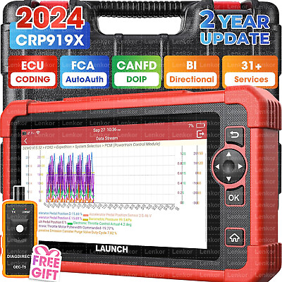 #ad 2024 LAUNCH X431 OBD2 Scanner CRP919X Bi directional All System IMMO CAN FD DoIP $409.00