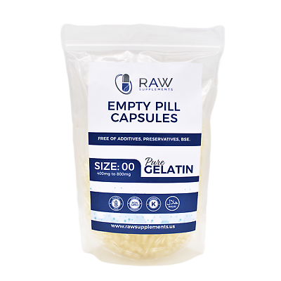 #ad Empty Gelatin Clear Pill Capsules Size 00 Kosher Gluten Free Gel 1000 Ct $9.49