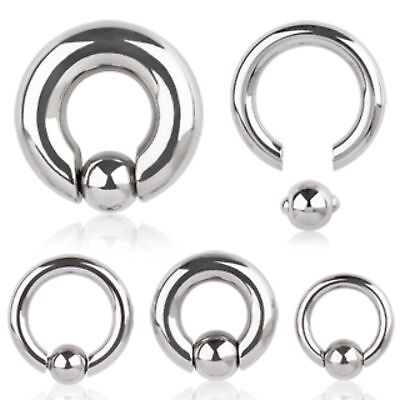 #ad Captive Bead Ring Body Jewelry BCR Spring Action Bead Surgical Steel 2G 00G $8.31