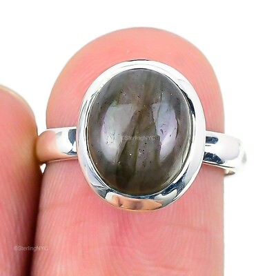 #ad Gift For Her 925 Silver Natural Labradorite Gemstone Statement Ring Size 6.5 $8.99