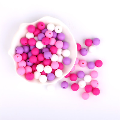 #ad Round Pearl Ball Silicone Beads DIY Craft Gift Necklace Bracelet Jewelry Making $4.98