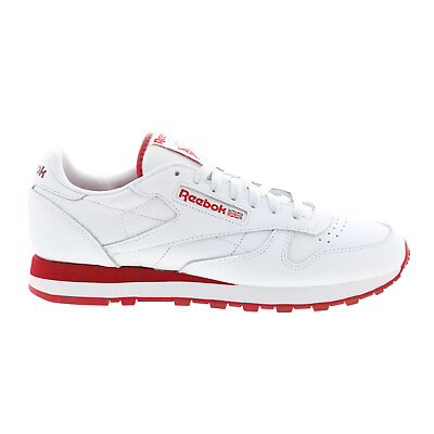 #ad Reebok Classic Leather Mens White Leather Lace Up Lifestyle Sneakers Shoes $57.99