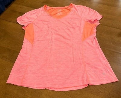 #ad Danskin Now T Shirt Semi Fitted Dri More Short Sleeve Peach Size XL Mesh Panels $19.95