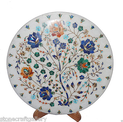 #ad Marble Plate Inlay Work Stone Pietra Dura Handmade Home Decor for Gifts $264.89
