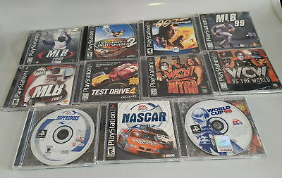 #ad 11 game PlayStation Game Lot NASCAR World Cup SuperCross MLB WCW 007 Hawk $23.99
