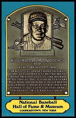 #ad Ross Middlebrook Youngs Baseball Hall of Fame Plaque Postcard Dexter Press Blue $14.99