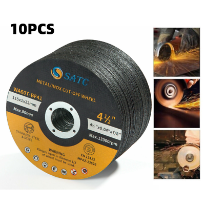 #ad 10 Pack 4 1 2quot; Metal amp; Stainless Steel Angle Grinder Cutting Disc Cut Off Wheels $12.99