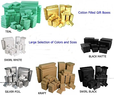 #ad 12 Pieces Jewelry Gift Boxes Cotton Filled 1 Dozen Jewelry Packaging Boxes $20.87