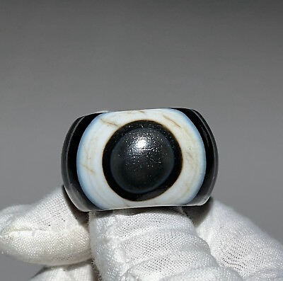 #ad Nepal Tibet Himalayan magic eye talisman agate ring $135.00