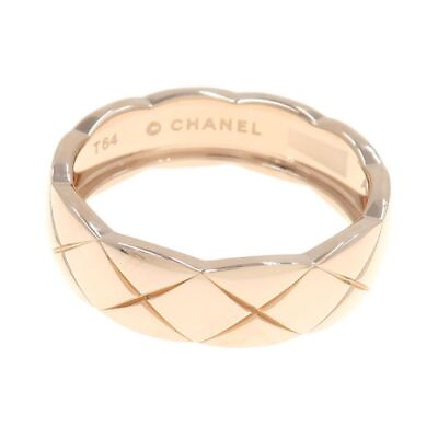 #ad AUTH CHANEL COCO CRUSH RING MEDIUM #64 750 ROSE GOLD RING W:6.7MM WT:7.4G F S $2832.30