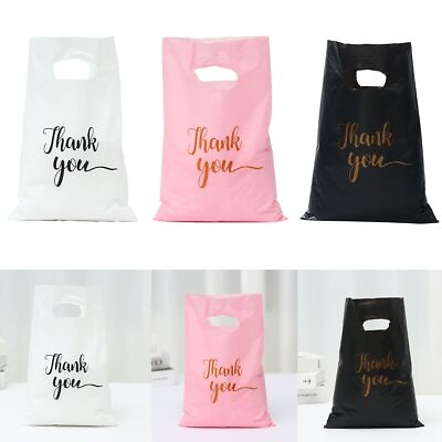 #ad Thank You Plastic Gift Bag 100 PCS Tote Bags Party Favors Souvenir Wrappers $24.71