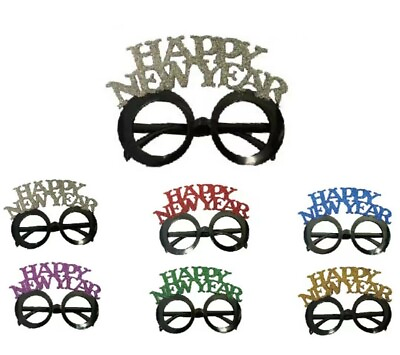 #ad Lot of 12 Novelty Shaped Happy New Year#x27;s Eve Party Favor eyeglass $15.99
