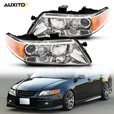 #ad Chrome Projector Headlights for 2004 2005 Acura TSX Headlamp Assembly LeftRight $141.99