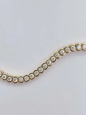 #ad Oval Cut Simulated Diamond Beautiful Tennis Bracelet In 14k Yellow Gold Plated $242.99