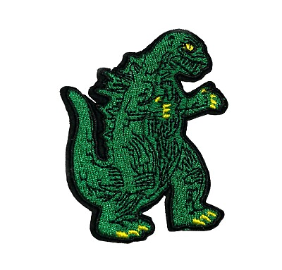 #ad #ad Godzilla Black amp; Green Patch 3 inches tall Embroidered Iron on Applique Retro $5.00