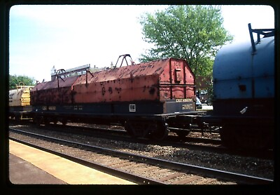 #ad Railroad Slide CSXT CSX #498761 Steel Coil Car 1991 Hinsdale IL Freight Train $7.00