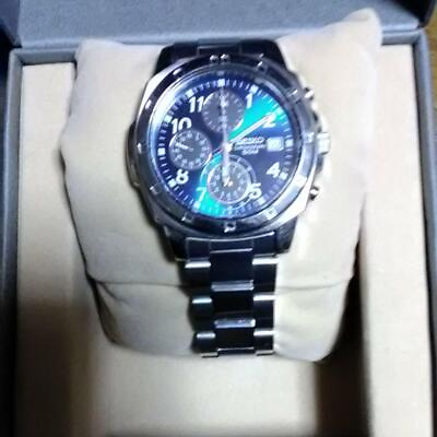 #ad SEIKO Chronograph Wristwatches Blue Mens B0117 $135.41