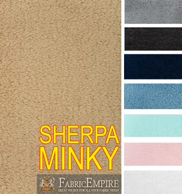 #ad Minky Sherpa Faux Fur Fabric 60quot; Wide Sold By the Yard in 9 Colors Available $11.98