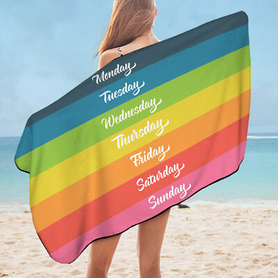 #ad Cool Days of the Week Rainbow Flag Microfiber Beach Towel $30.90
