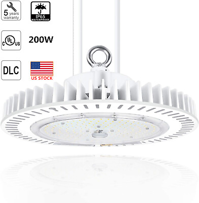 #ad 200W UFO High Bay LED Shop Light 24000LM Warehouse Industrial Light Fixture DLC $84.29