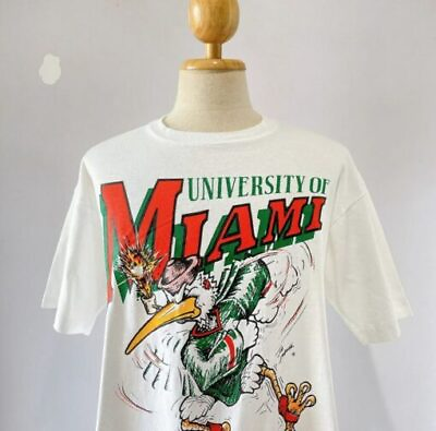 #ad 90s Miami University of Miami Hurricanes short sleeve T shirt S 5XL NH10114 $15.99