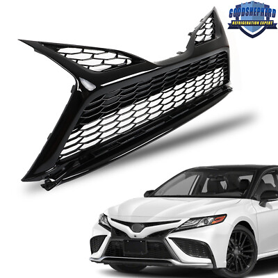 #ad #ad Front Lower Grille W O Sensor Hole For 2021 2022 Toyota Camry SE XSE Gloss Black $58.99