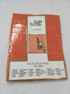 #ad Set of 2 Sheer Voile Window Curtain Panels 84 Long Orange. $11.99