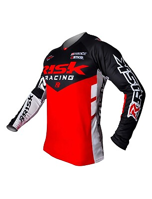 #ad Risk Racing Ventilate V2 X Large motocross jersey top Red Black Enduro RACE GEAR GBP 31.49