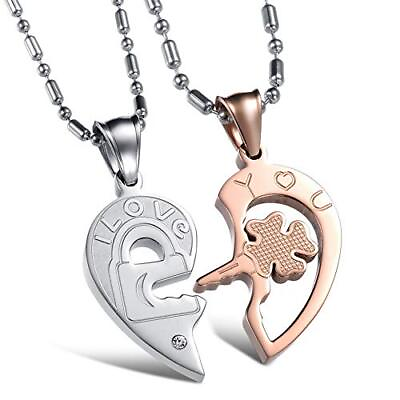 #ad #ad Jemant Couple Necklace Set Key Heart Him Her Puzzle Broken Heart Engraved I L... $21.13
