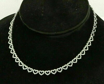 #ad 6CT Round Cut Lab Created Diamond Heart Shape Necklace 14K White Gold Finish $275.54