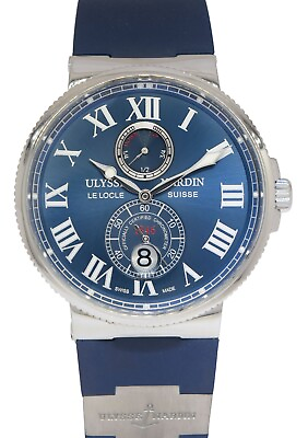 #ad Ulysse Nardin Maxi Marine Chronometer Steel Blue Mens 43mm Watch 263 67 $5750.00