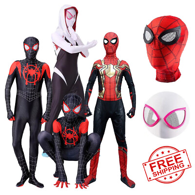 #ad #ad Spider Man Costume Miles Gwen Halloween Jumpsuit Kids amp; Adult Cosplay Bodysuit $20.99