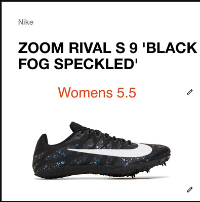 #ad Nike Zoom Rival S 9 Black Indigo Speckled Women#x27;s Track Shoes Sz 5.5 us 5 1 2 $25.00