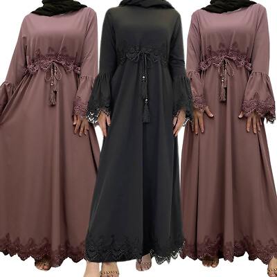 #ad Elegant Women Muslim Abaya Maxi Dress Dubai Party Cocktail Arabic Islamic Kaftan C $62.60