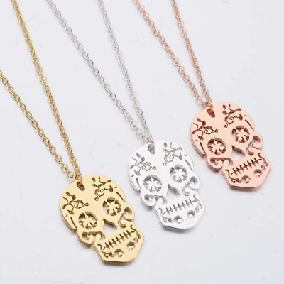Skull Jewelry Stainless Steel Unisex Pendant Necklace Gold Silver Color 23 4 $9.99
