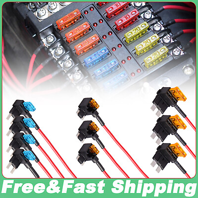 #ad 10pc 12V Car Add a Circuit Fuse Adapter w Standard amp; Mini Tap Blade Fuse Holder $9.15