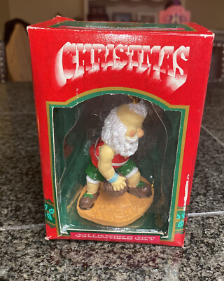 #ad Collins Internationsal Christmas Santa Basketball Ornament $12.99