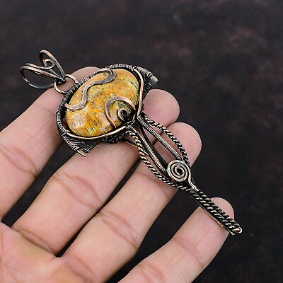 #ad Women#x27;s Day Gift Fossil Coral Copper Gift For Sister Wire Wrapped Pendant 4.13quot; $24.90