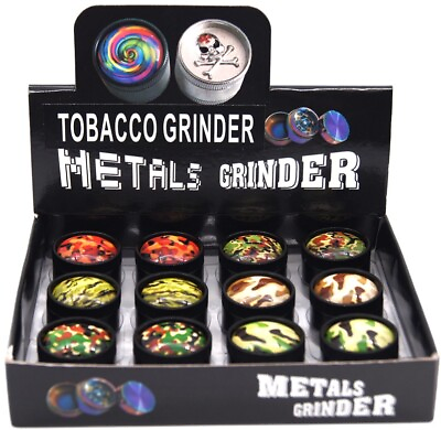 #ad 12 PACK 1.2quot; Pretty Crystal Ball Camo Design Grinder Tobacco Herb Spice Crusher $34.99